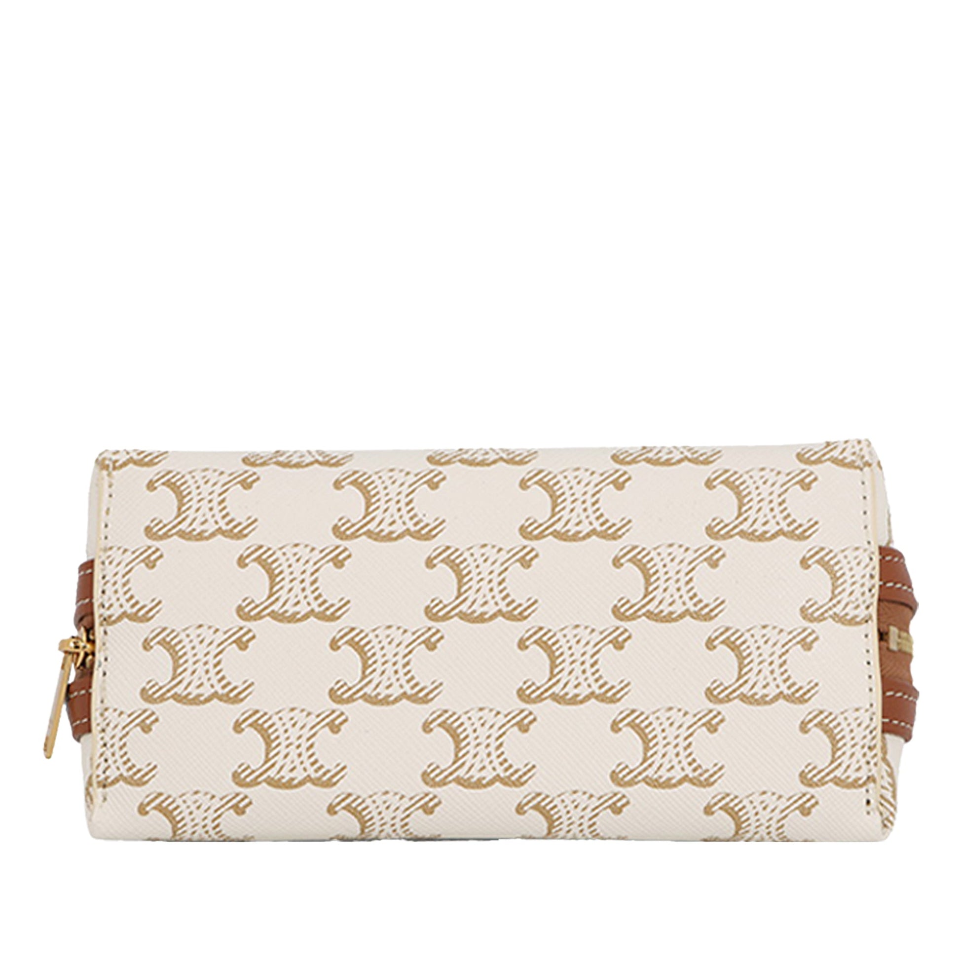 Celine Triomphe Coated Canvas Clutch On Chain