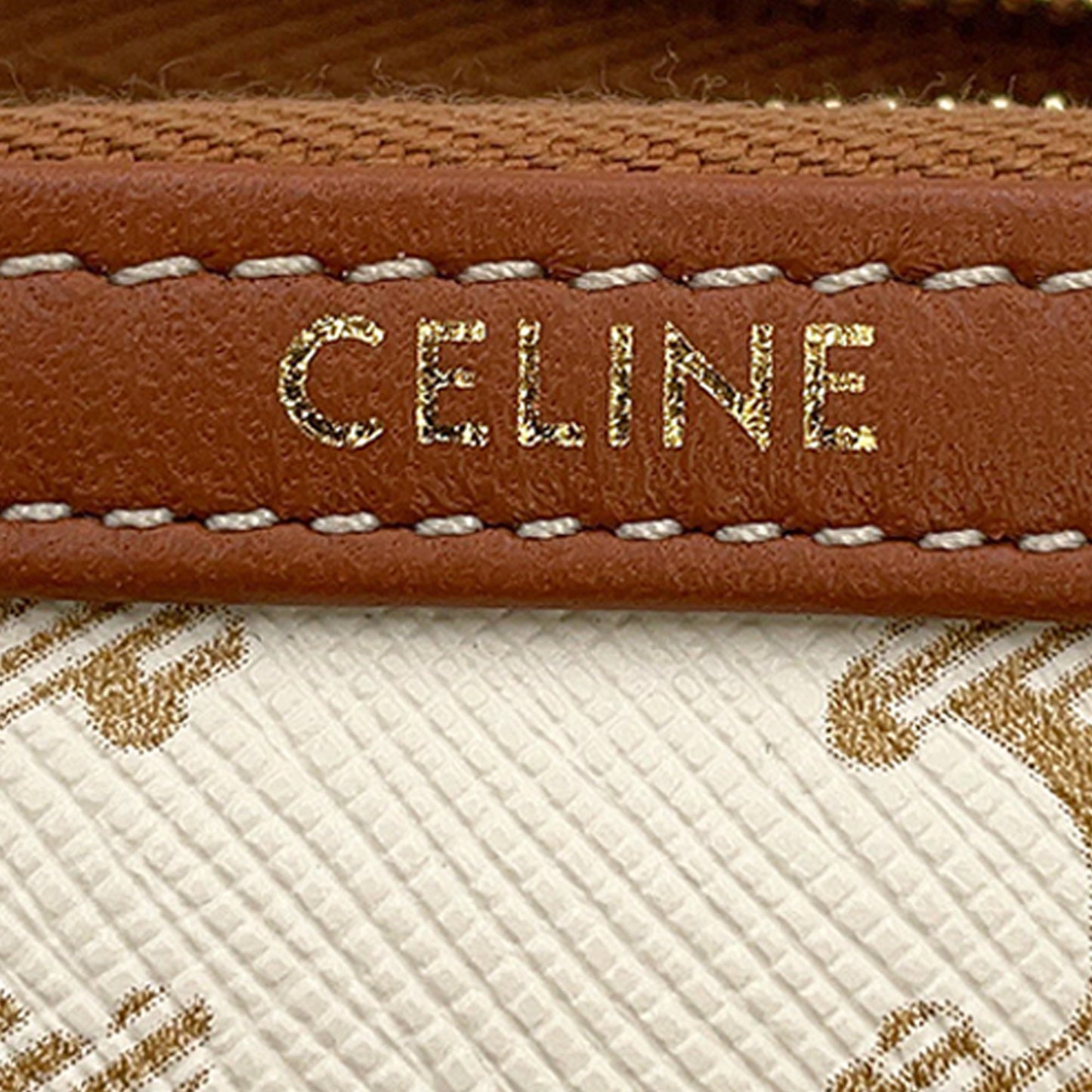 Celine Triomphe Coated Canvas Clutch On Chain