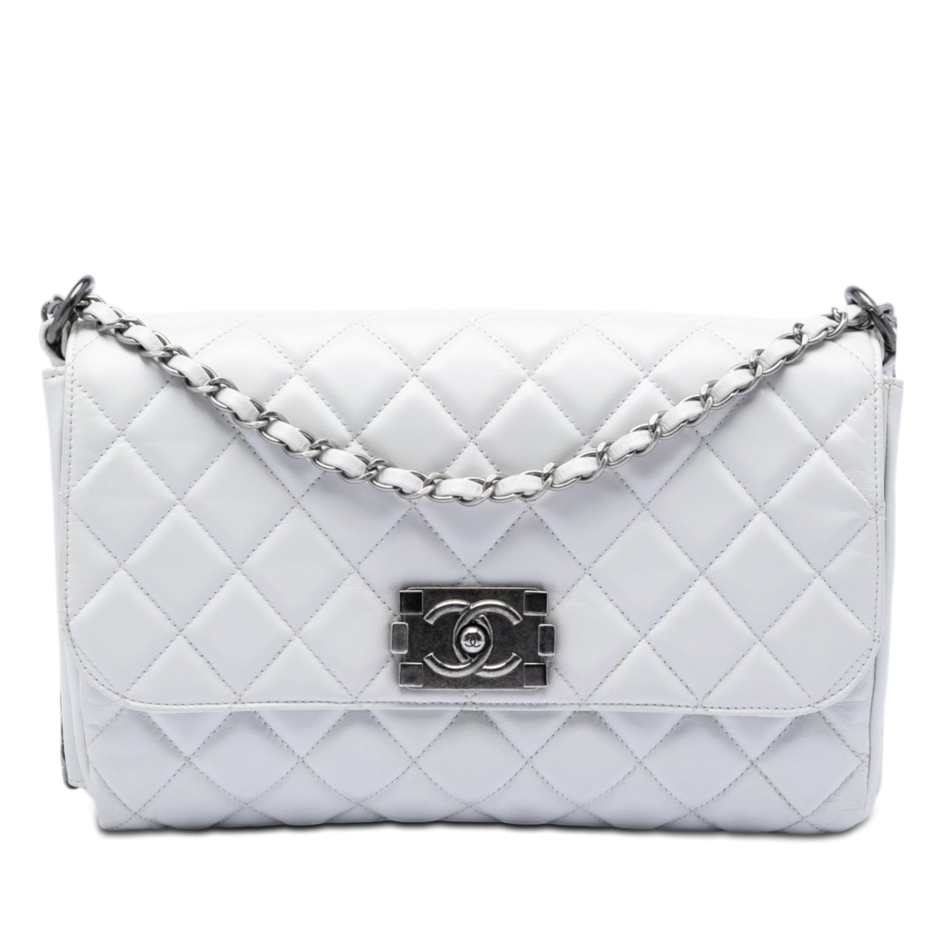 Chanel Quilted Glazed Calfskin Soft Boy Flap