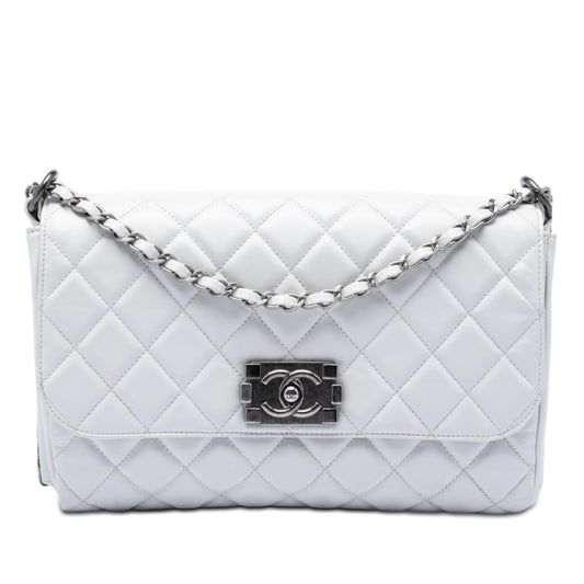 Chanel Quilted Glazed Calfskin Soft Boy Flap
