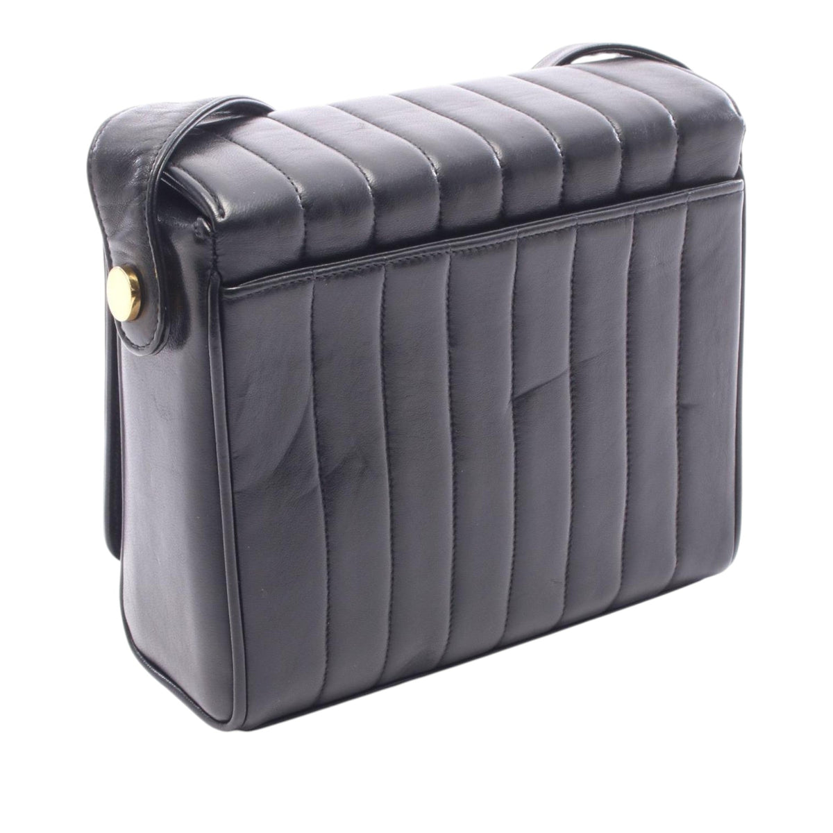 Chanel CC Vertical Quilt Lambskin Mademoiselle Flap — Black