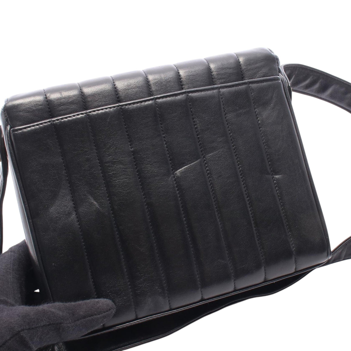 Chanel CC Vertical Quilt Lambskin Mademoiselle Flap — Black