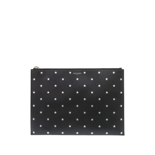 Saint Laurent Leather Star Clutch