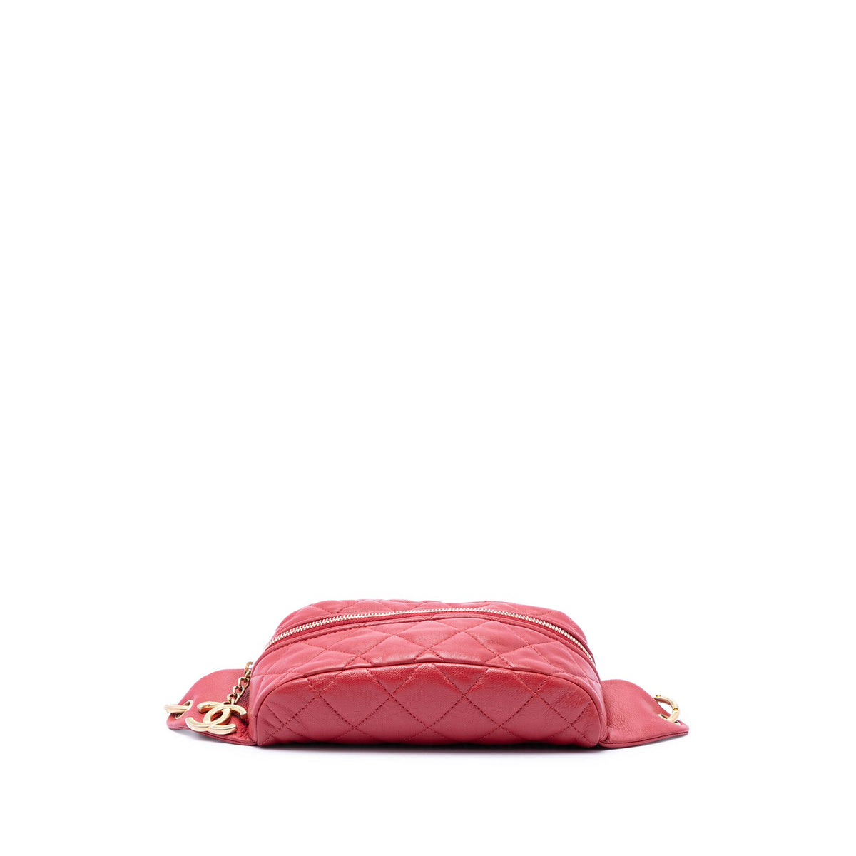 Chanel CC Quilted Lambskin Belt Bag — Red