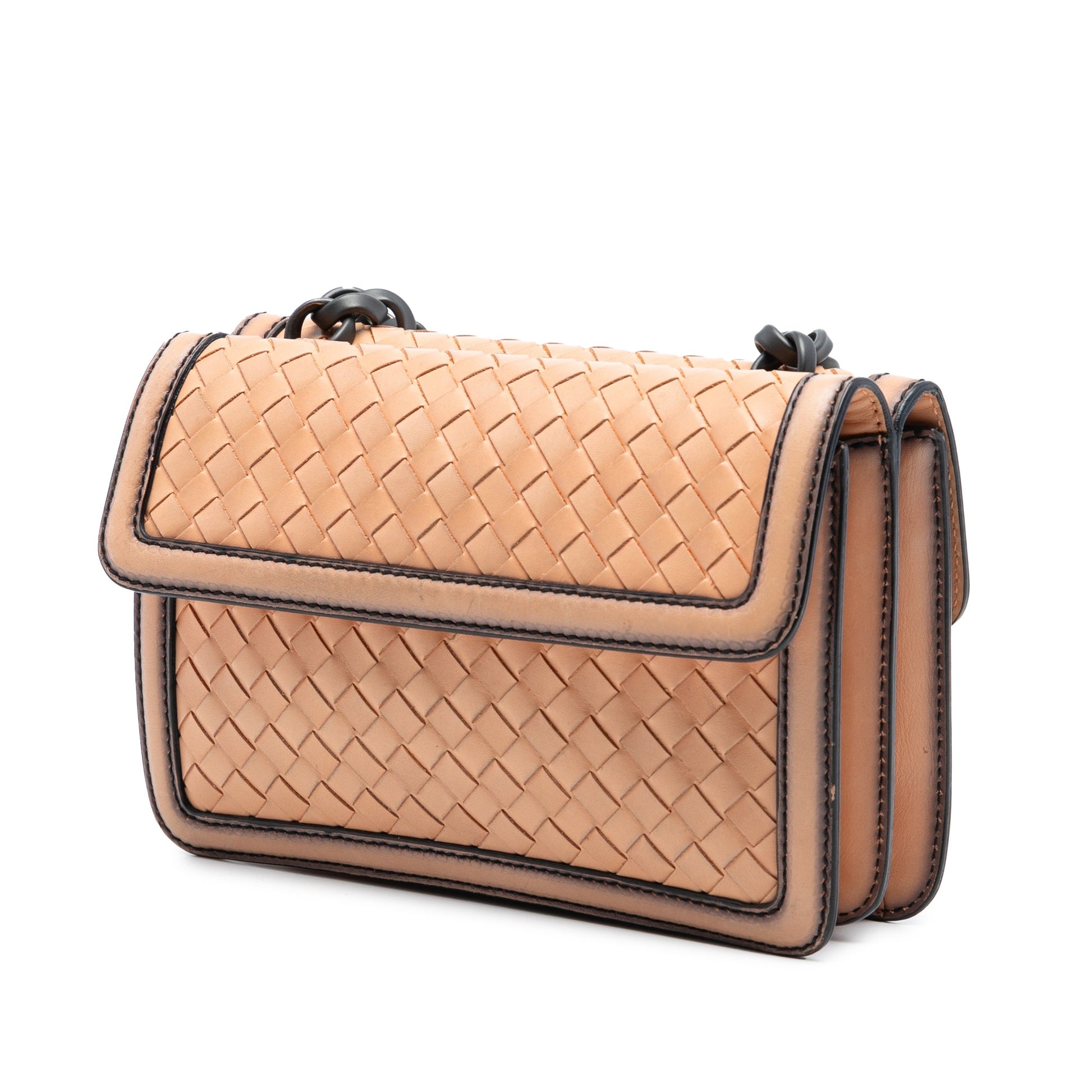 Bottega Veneta Nappa Intrecciato Mirror Lens Double Sided Flap Shoulder Bag