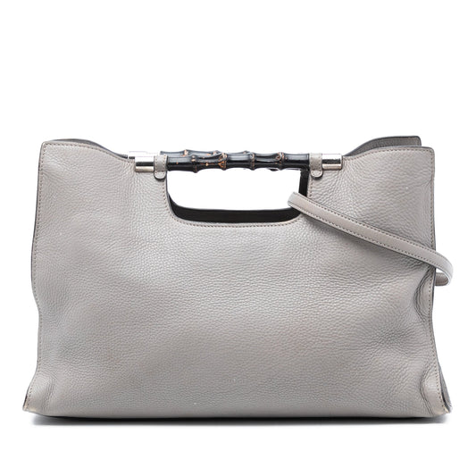 Medium Calfskin Bamboo Daily Shopper Satchel