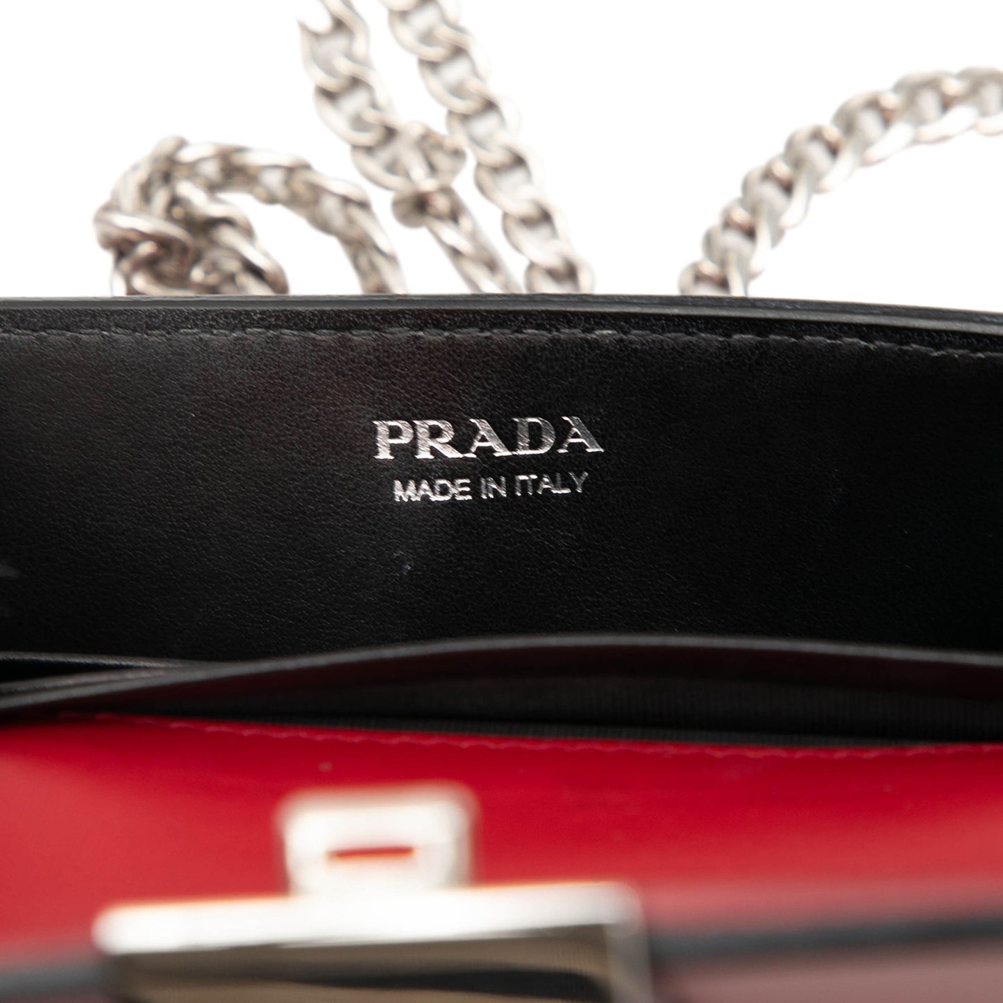 Prada City Calfskin Studded Elektra Clutch with Chain