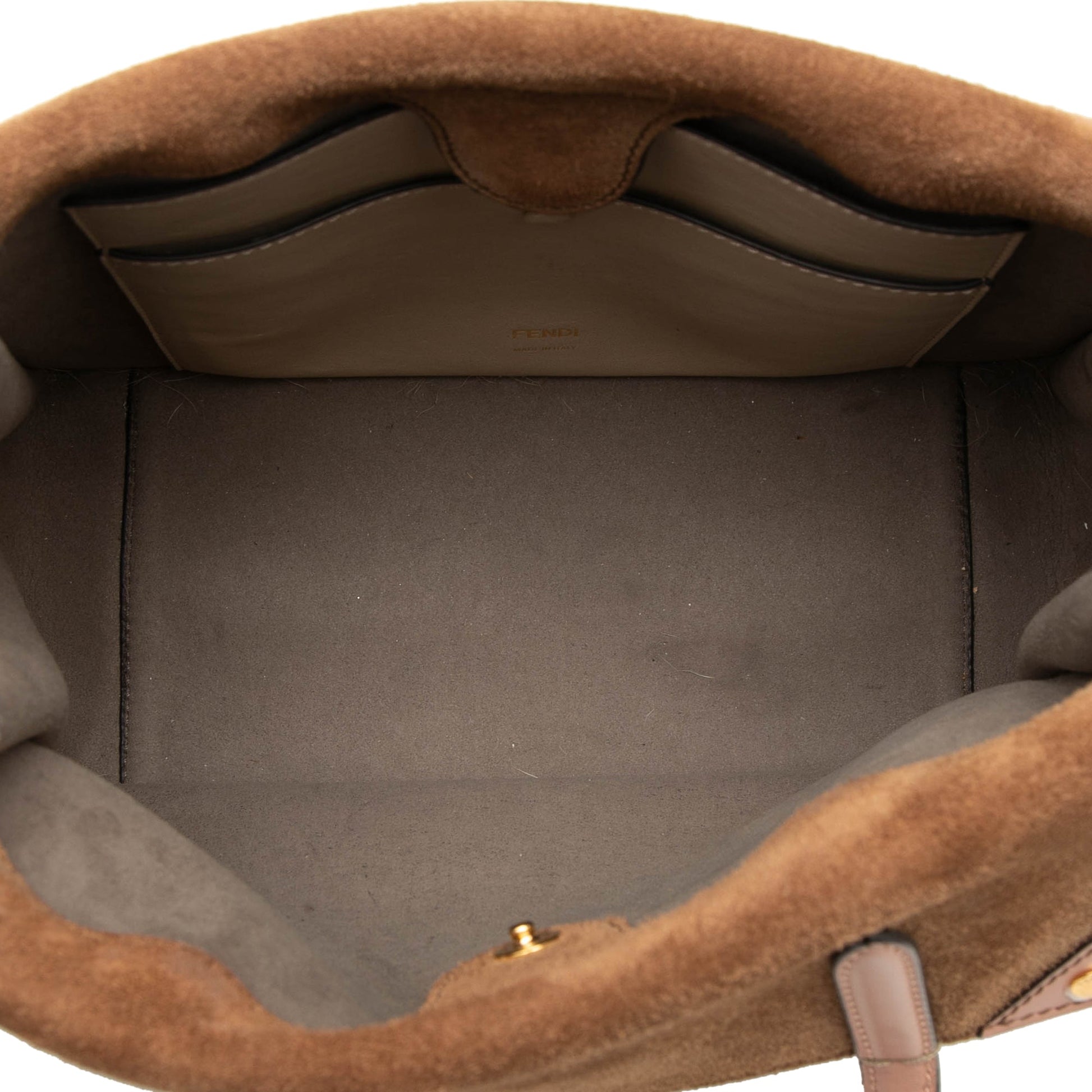 Fendi Vitello Grace and Suede Flip Satchel