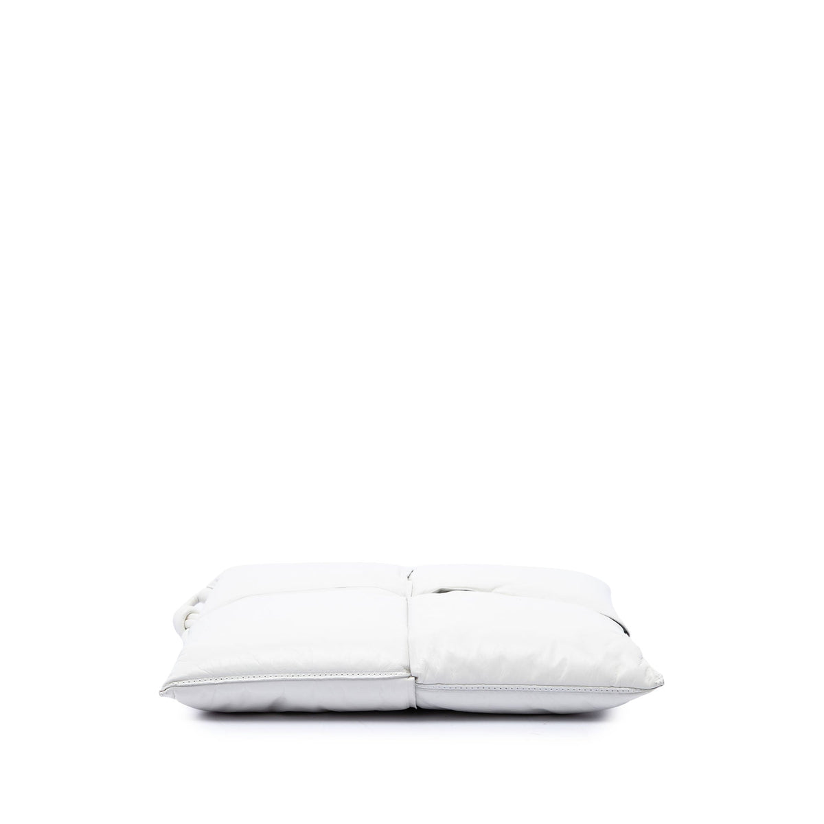 Bottega Veneta Nappa Maxi Intrecciato Padded Square Wristlet Pouch — White