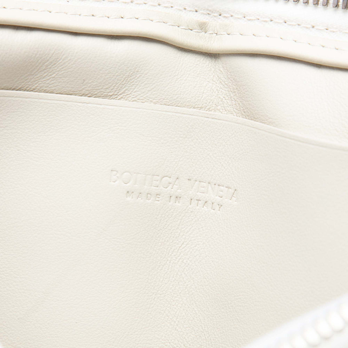 Bottega Veneta Nappa Maxi Intrecciato Padded Square Wristlet Pouch — White