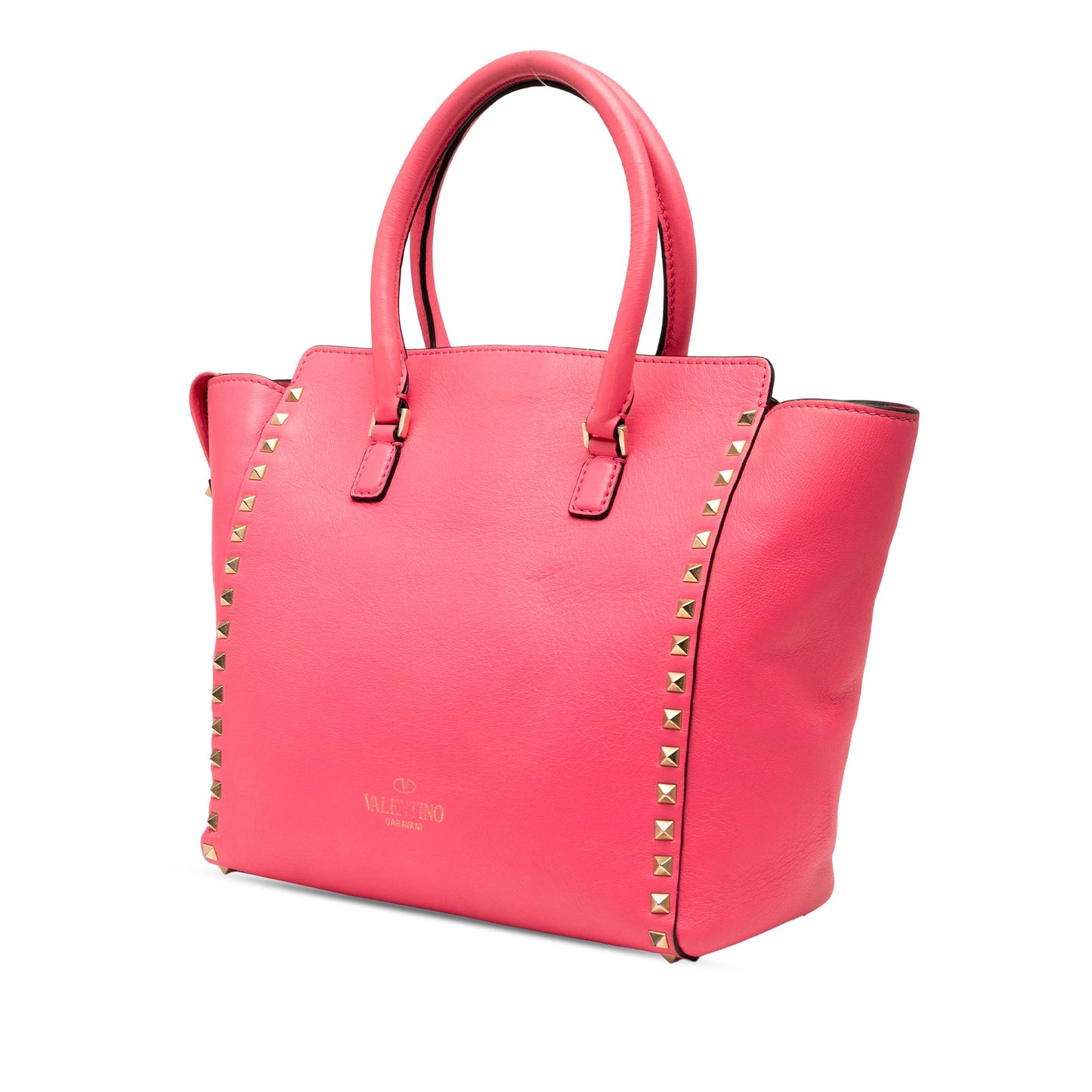 Valentino Medium Leather Rockstud Double Handle Tote