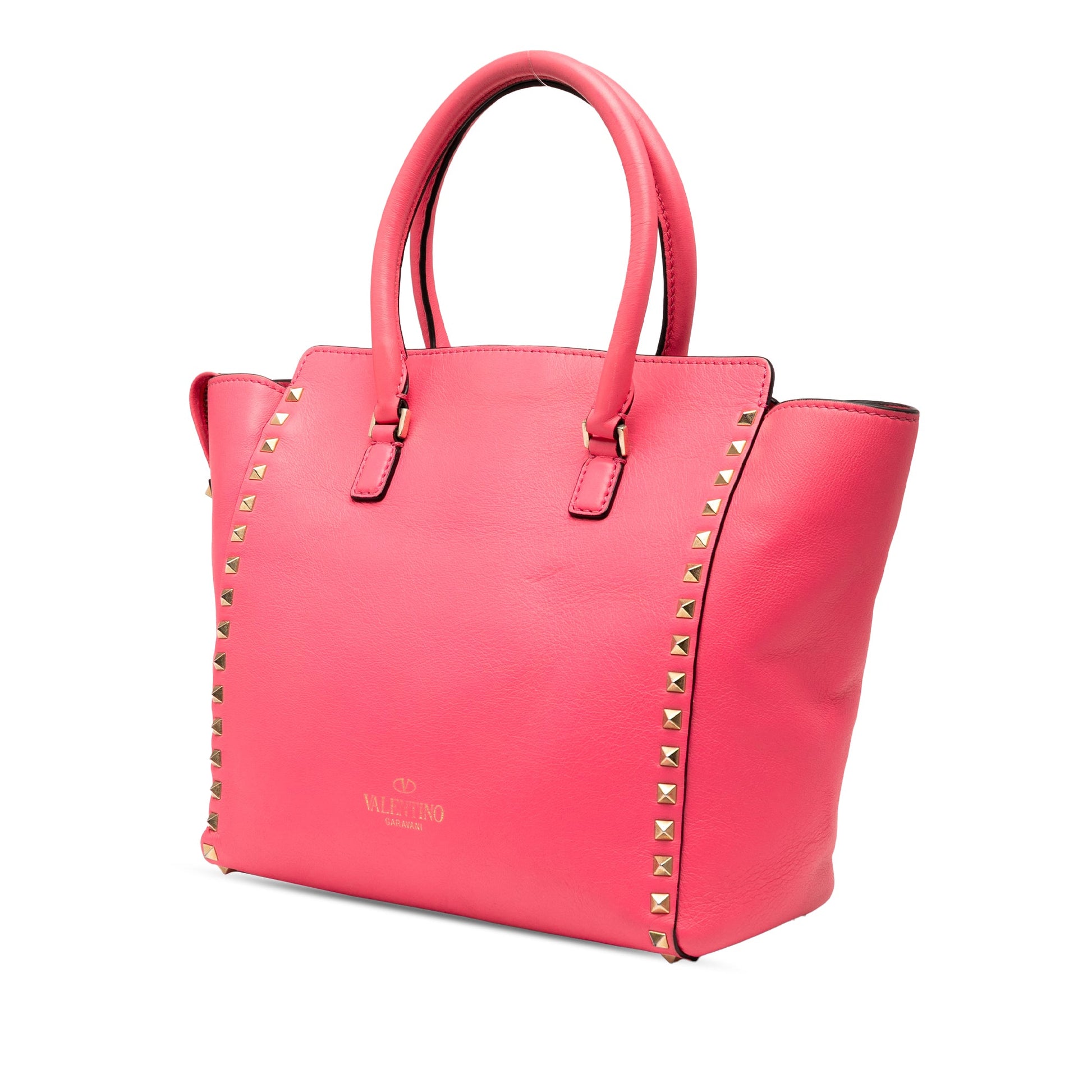 Valentino Medium Leather Rockstud Double Handle Tote