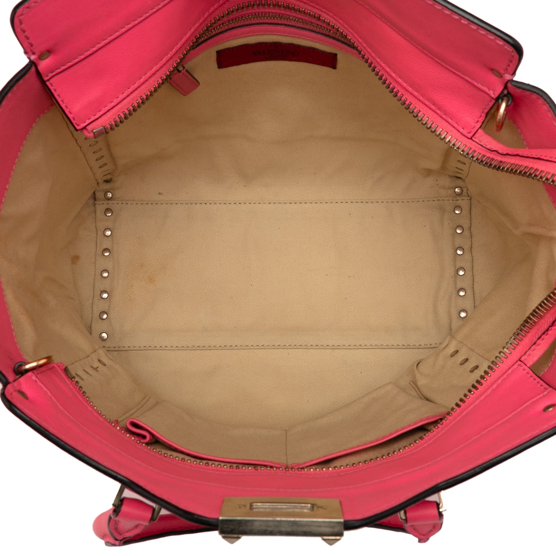 Valentino Medium Leather Rockstud Double Handle Tote