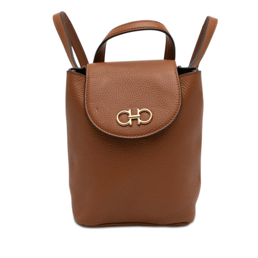 Ferragamo Mini Leather Double Gancini Backpack