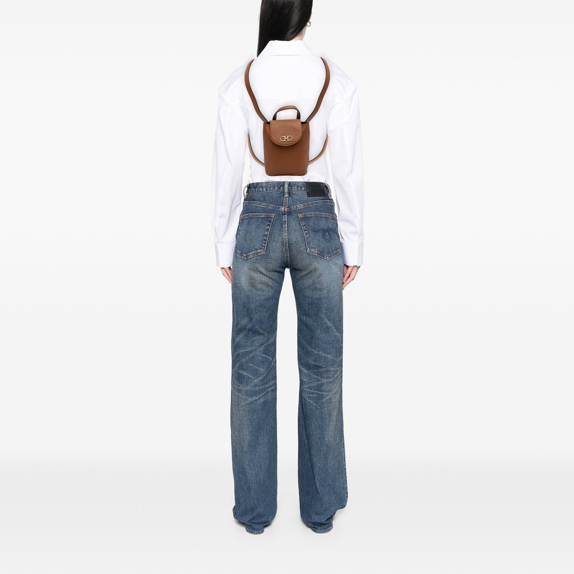 Ferragamo Mini Leather Double Gancini Backpack