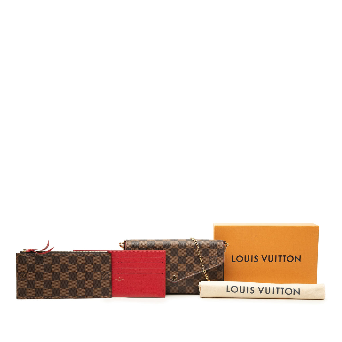 Louis Vuitton Damier Ebene Pochette Felicie — Brown
