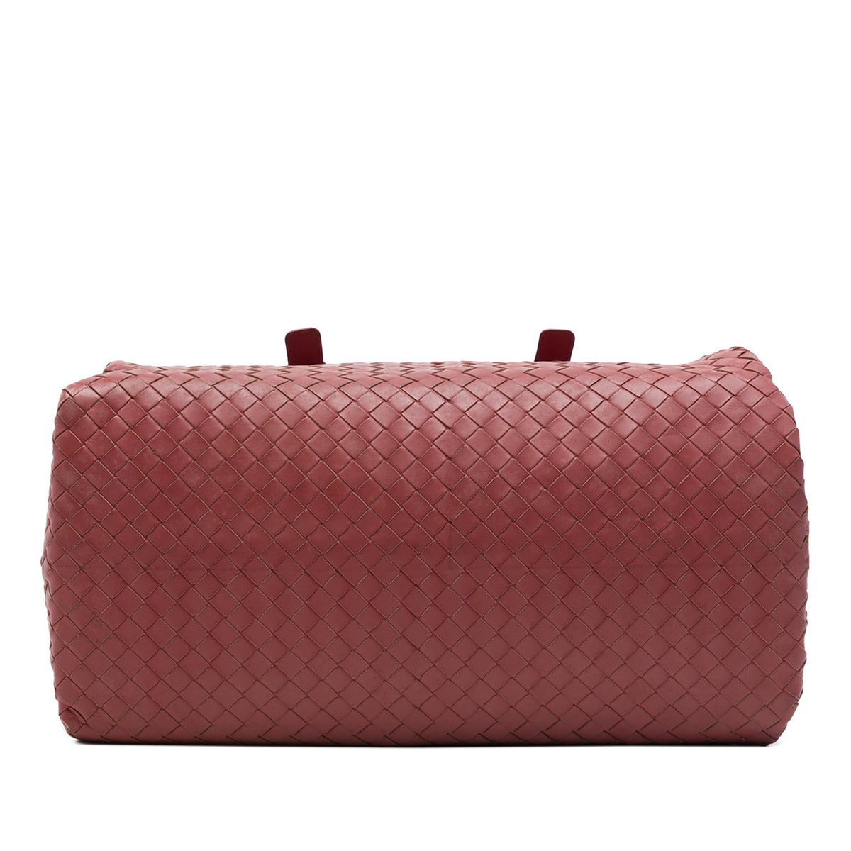 Bottega Veneta Nappa Intrecciato Boston Bag — Red