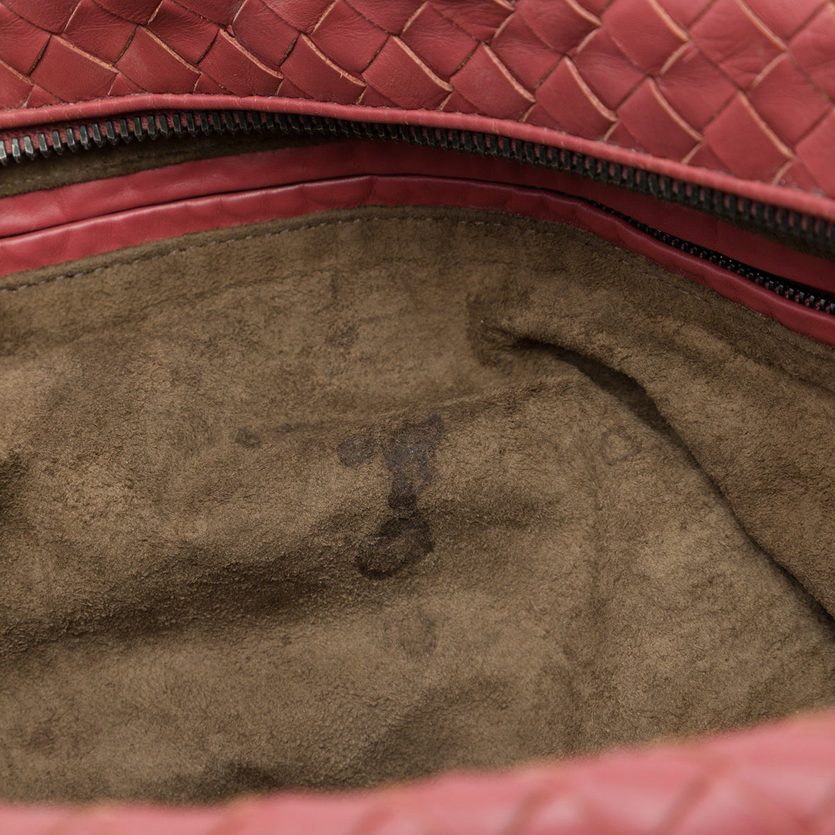 Bottega Veneta Nappa Intrecciato Boston Bag — Red