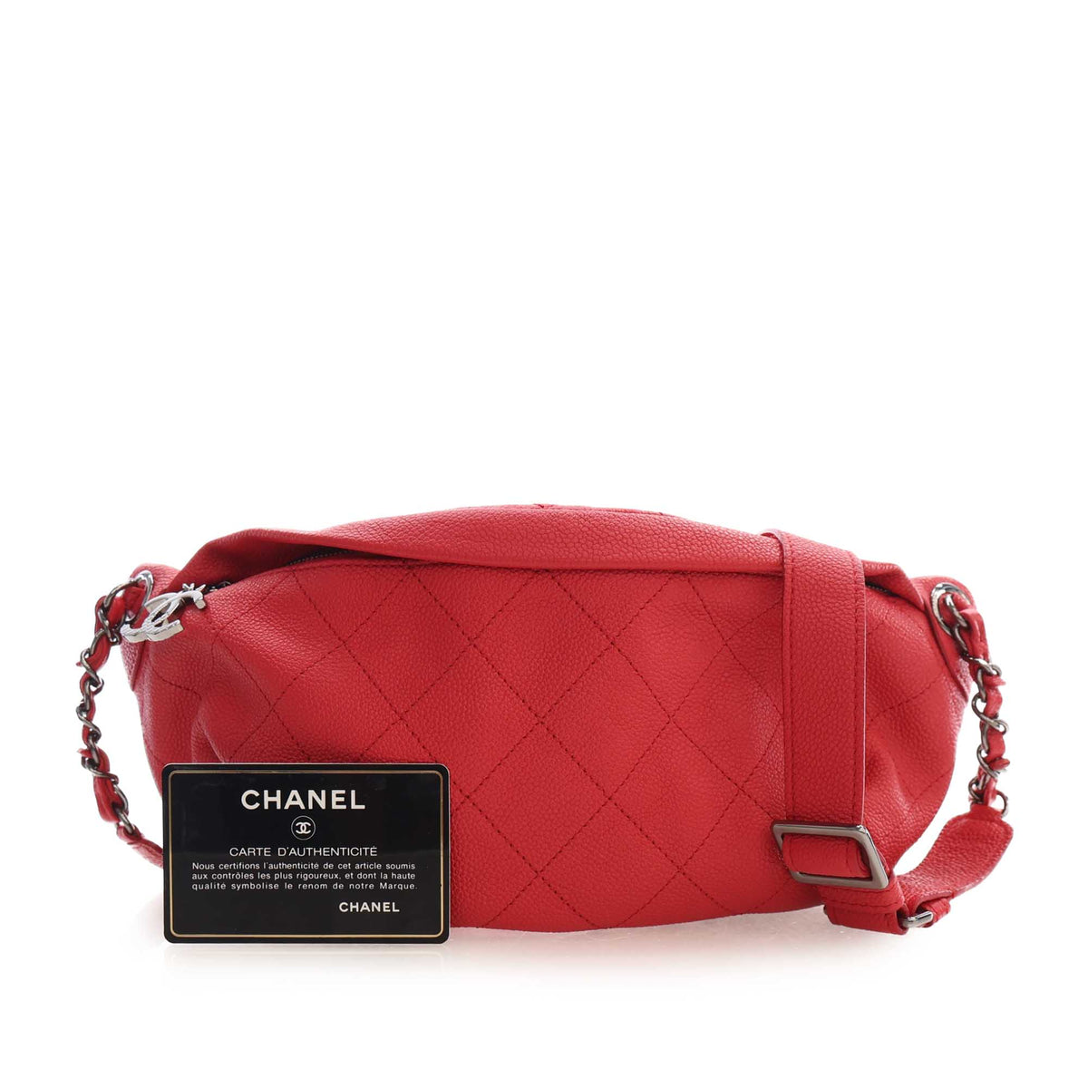 Chanel Quilted Caviar Zip and Carry Waist Bag