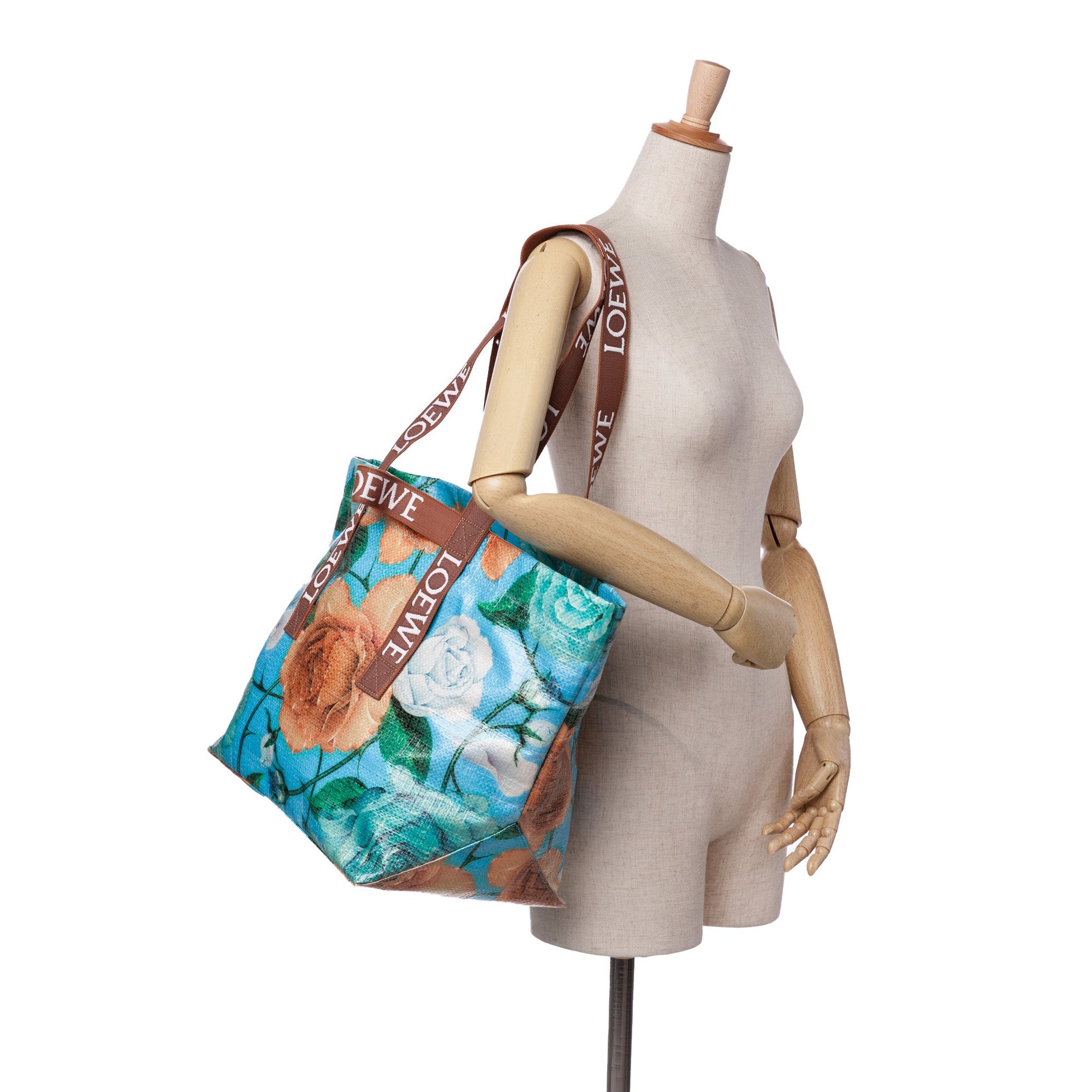 LOEWE Paulas Ibiza Printed Coated Canvas Fold Shopper Tote