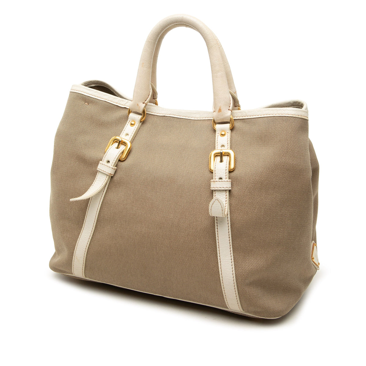 Prada Canvas Canapa Logo Bow Satchel