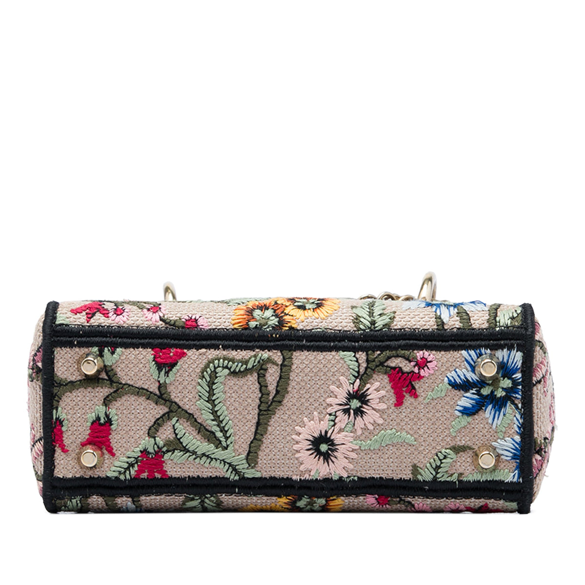 Dior Mini Embroidered Canvas Petites Fleurs Toile De Jouy Lady D Lite — Beige
