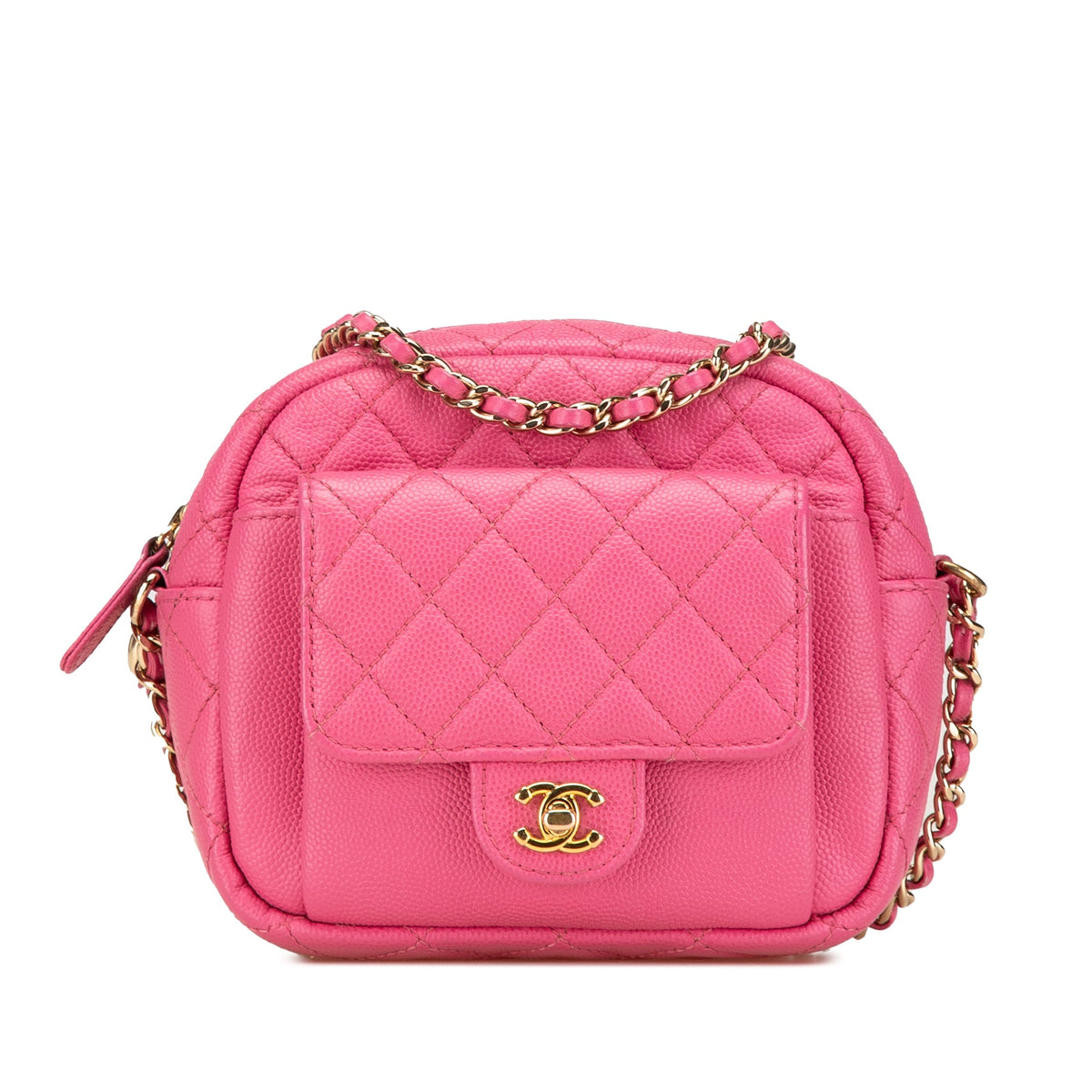Chanel Quilted Caviar CC Day Camera Bag