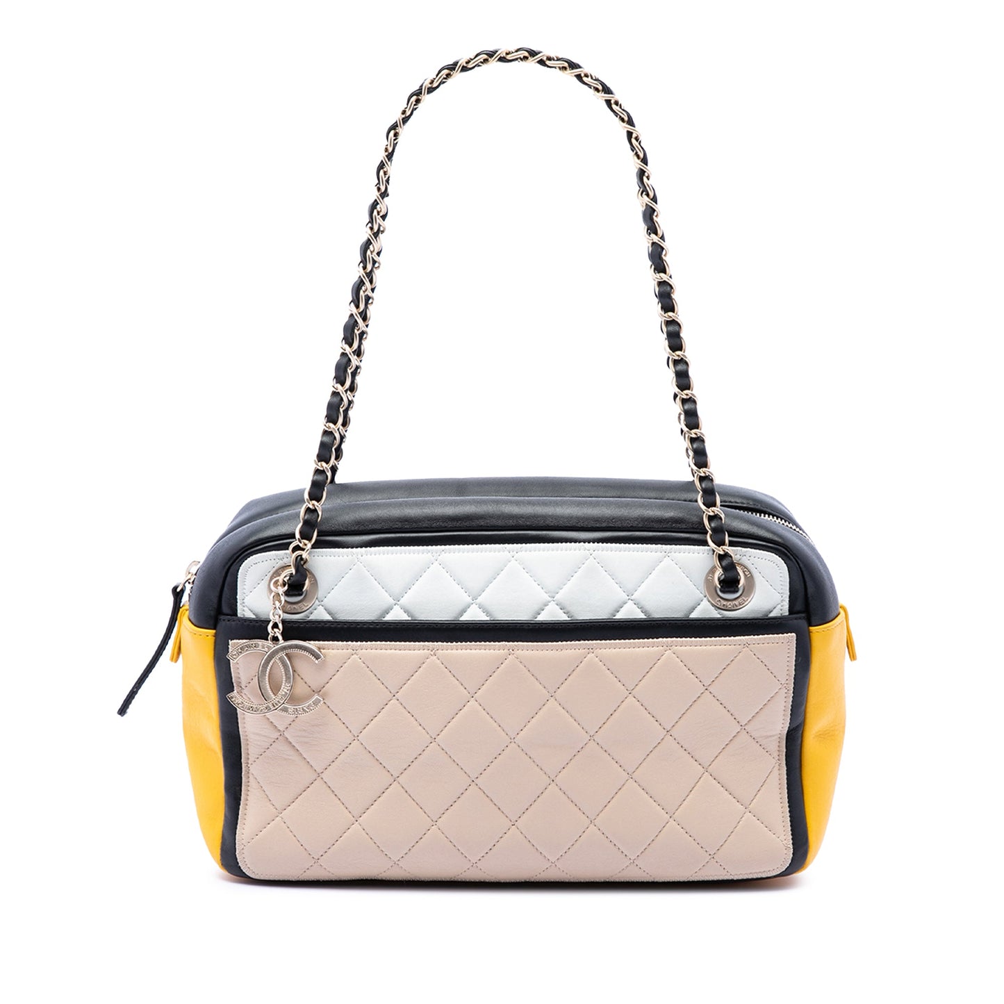 Chanel Tricolor Quilted Lambskin Graphic Camera Case Bag
