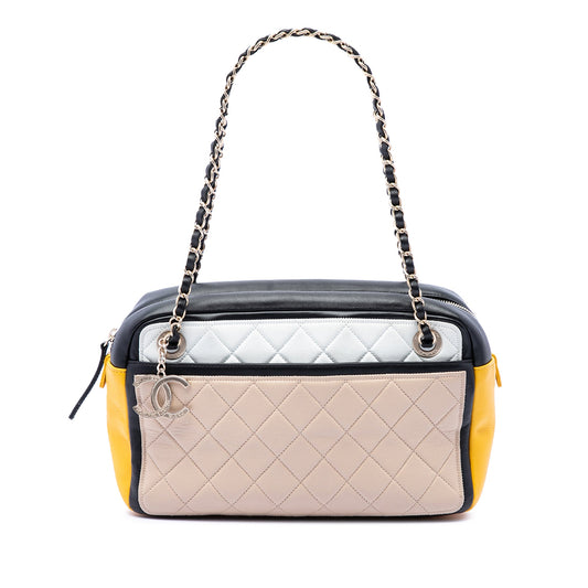 Chanel Tricolor Quilted Lambskin Graphic Camera Case Bag