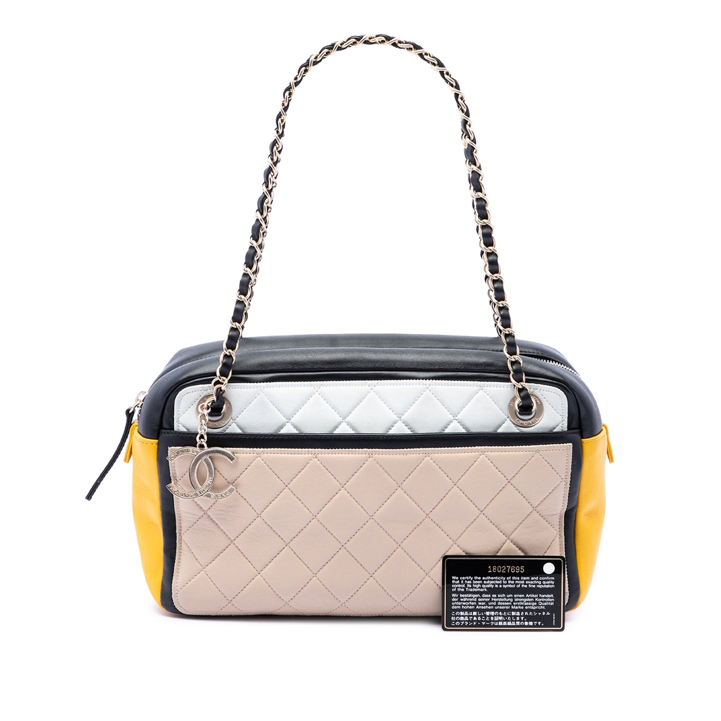 Chanel Tricolor Quilted Lambskin Graphic Camera Case Bag