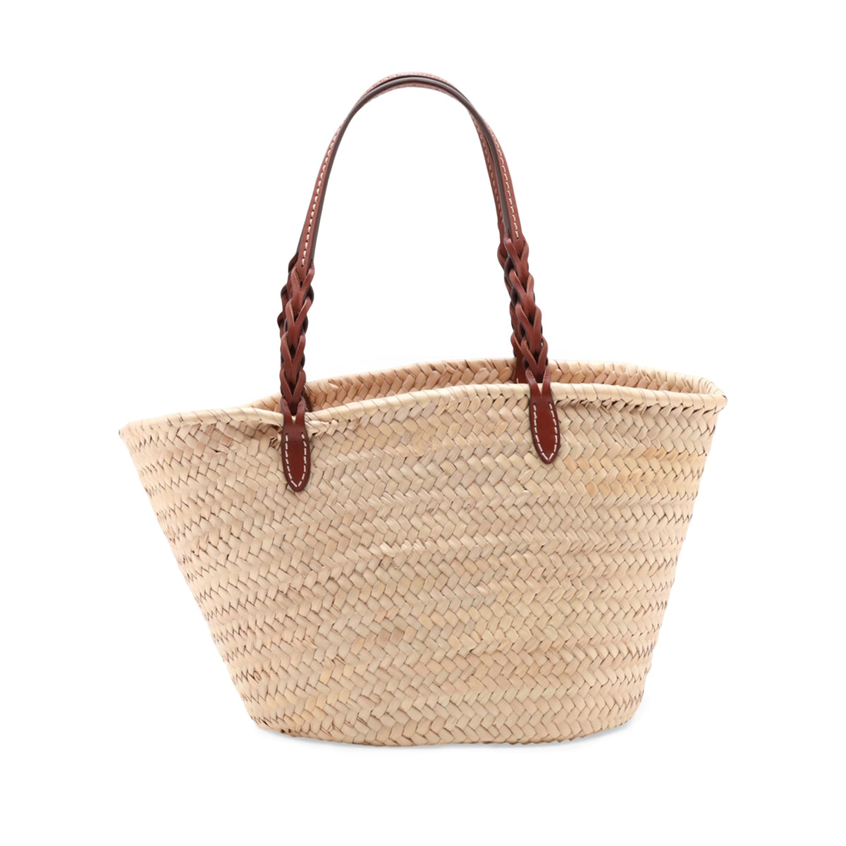 Prada Woven Palm and Leather Tote