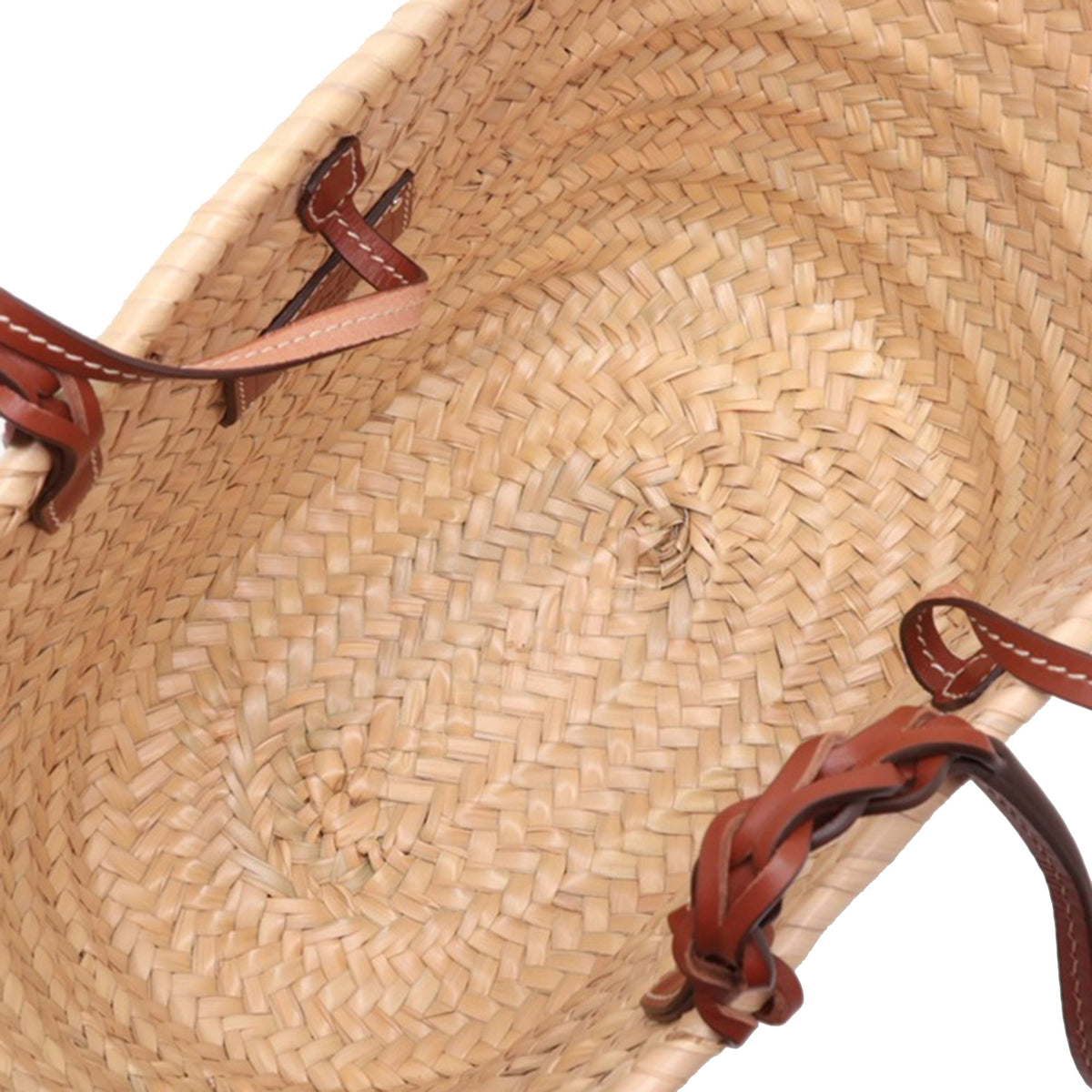Prada Woven Palm and Leather Tote