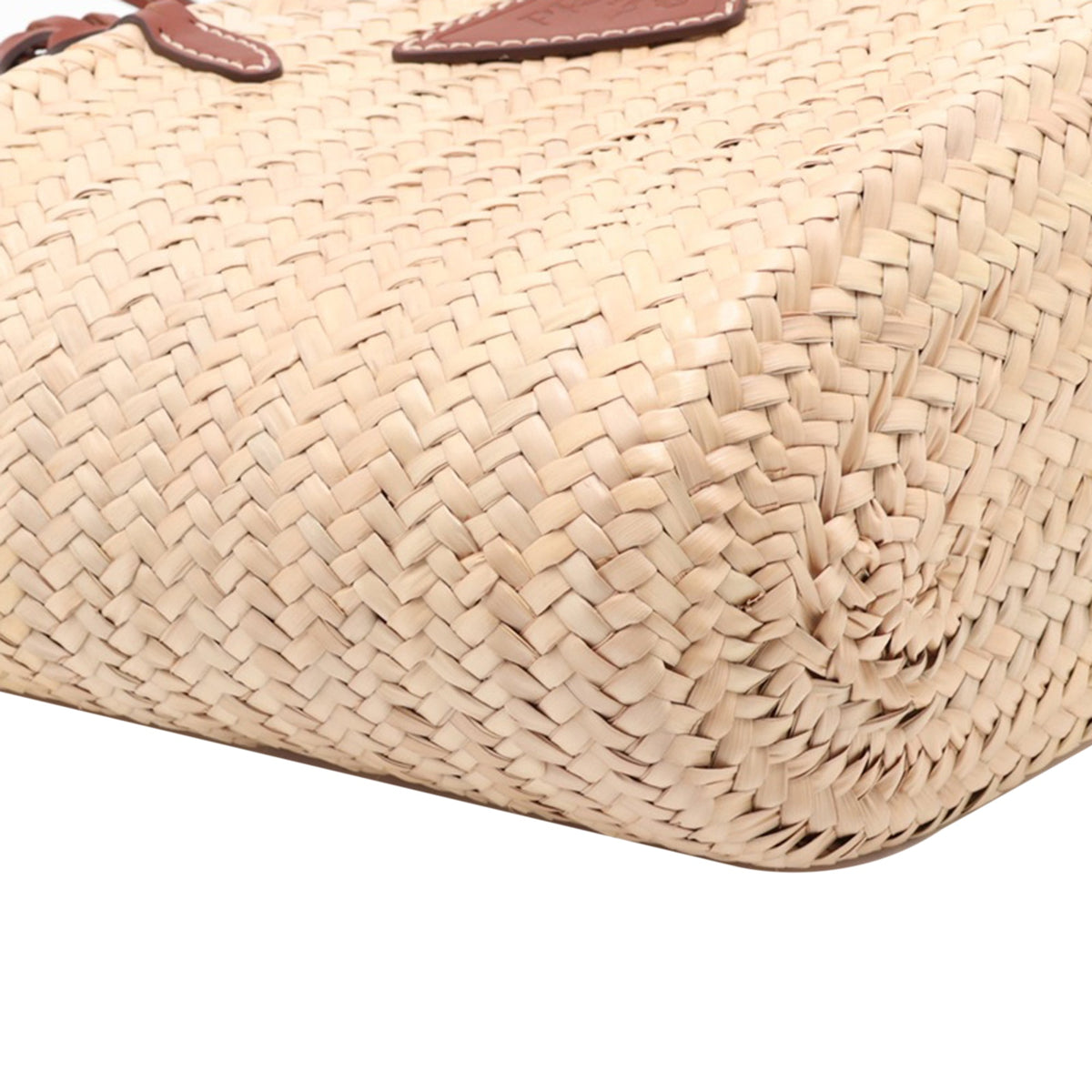 Prada Woven Palm and Leather Tote