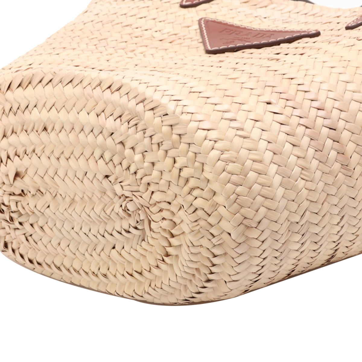 Prada Woven Palm and Leather Tote