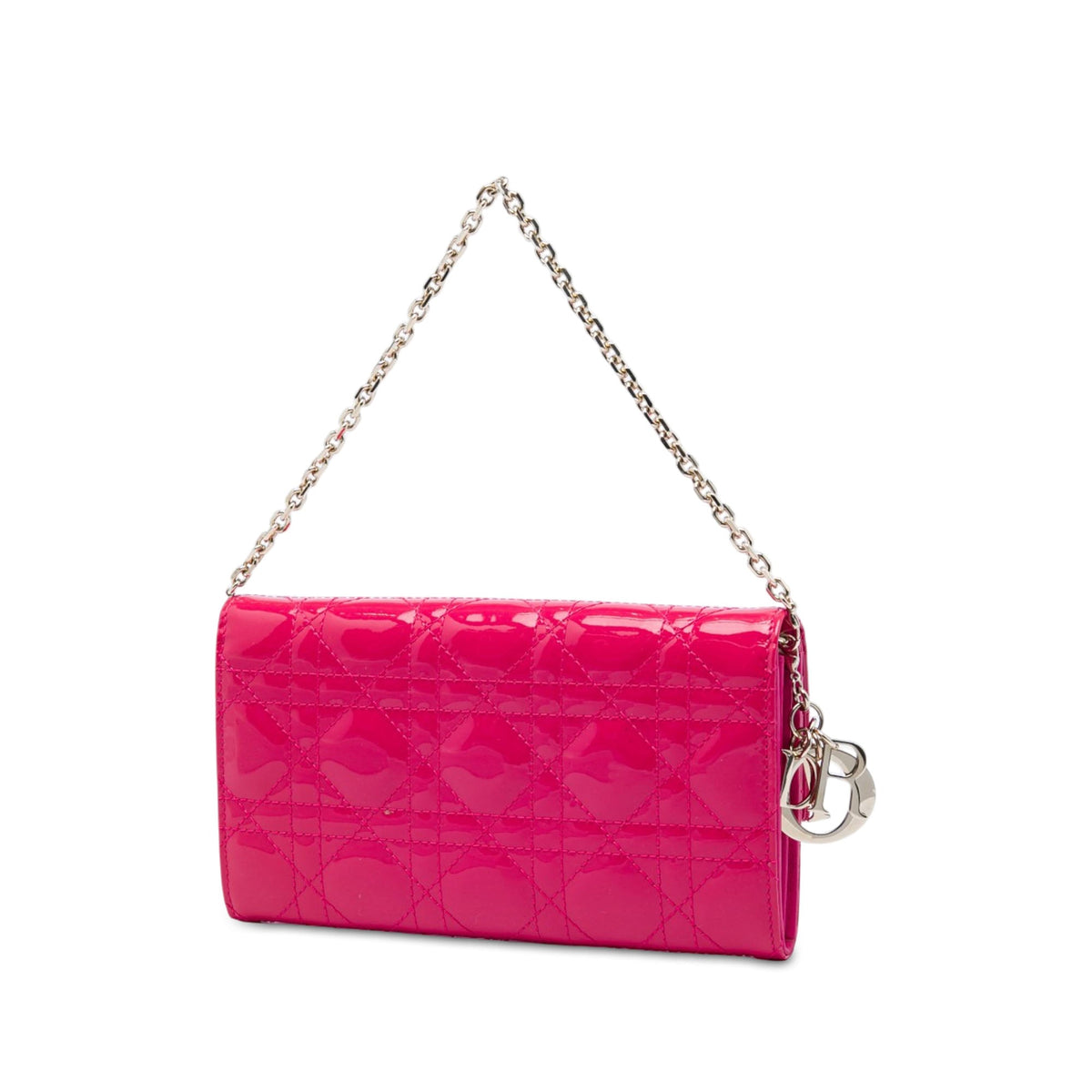 Dior Patent Cannage Lady Dior Wallet On Chain