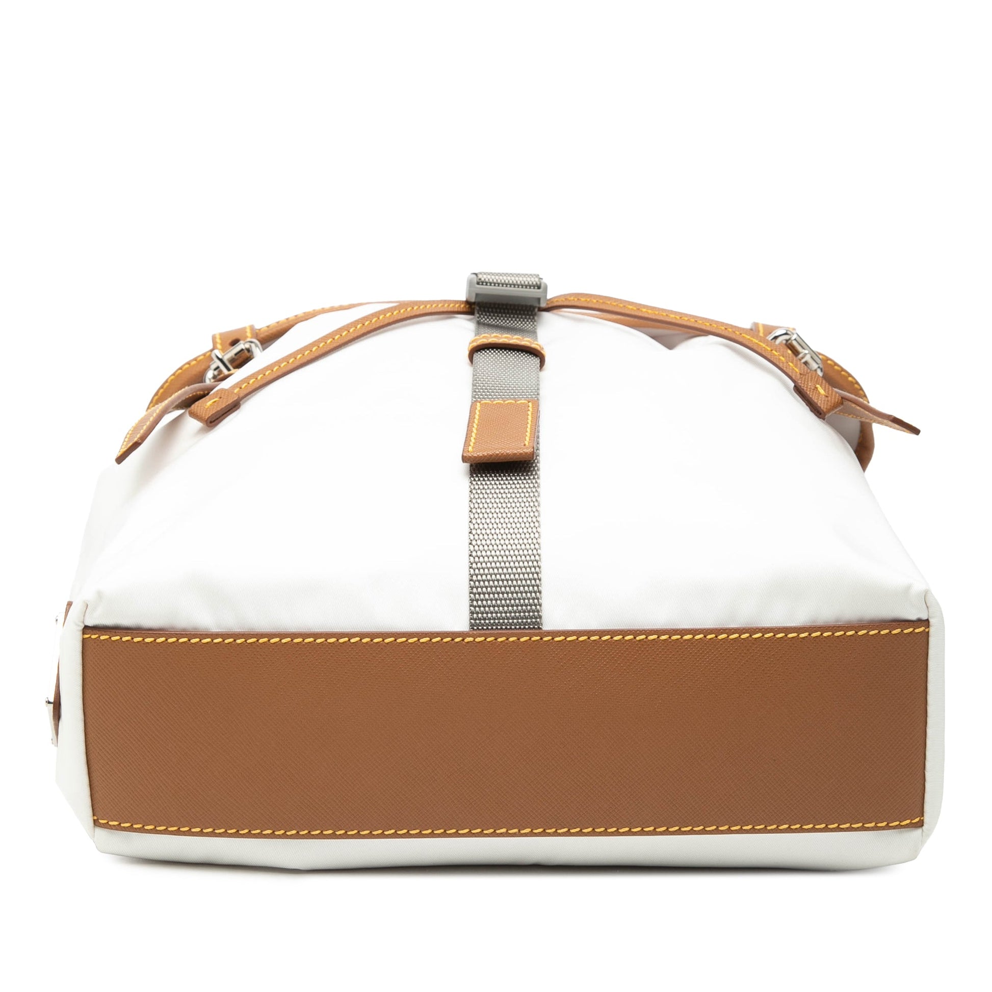 Prada Saffiano Trimmed Tessuto Triple Buckle Messenger Bag