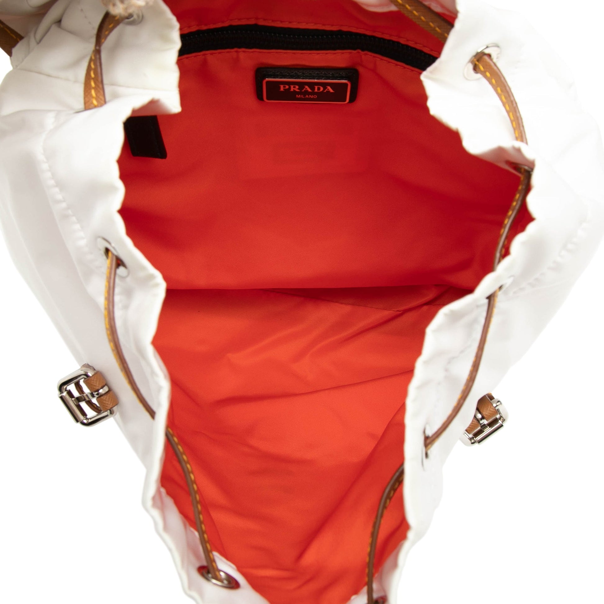 Prada Saffiano Trimmed Tessuto Triple Buckle Messenger Bag