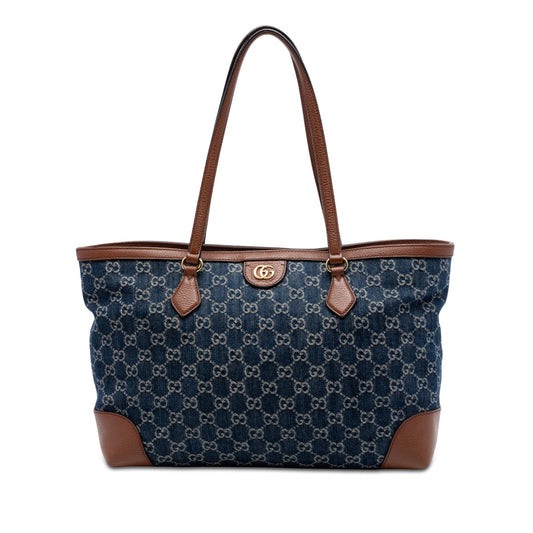Gucci Medium GG Denim Ophidia Tote