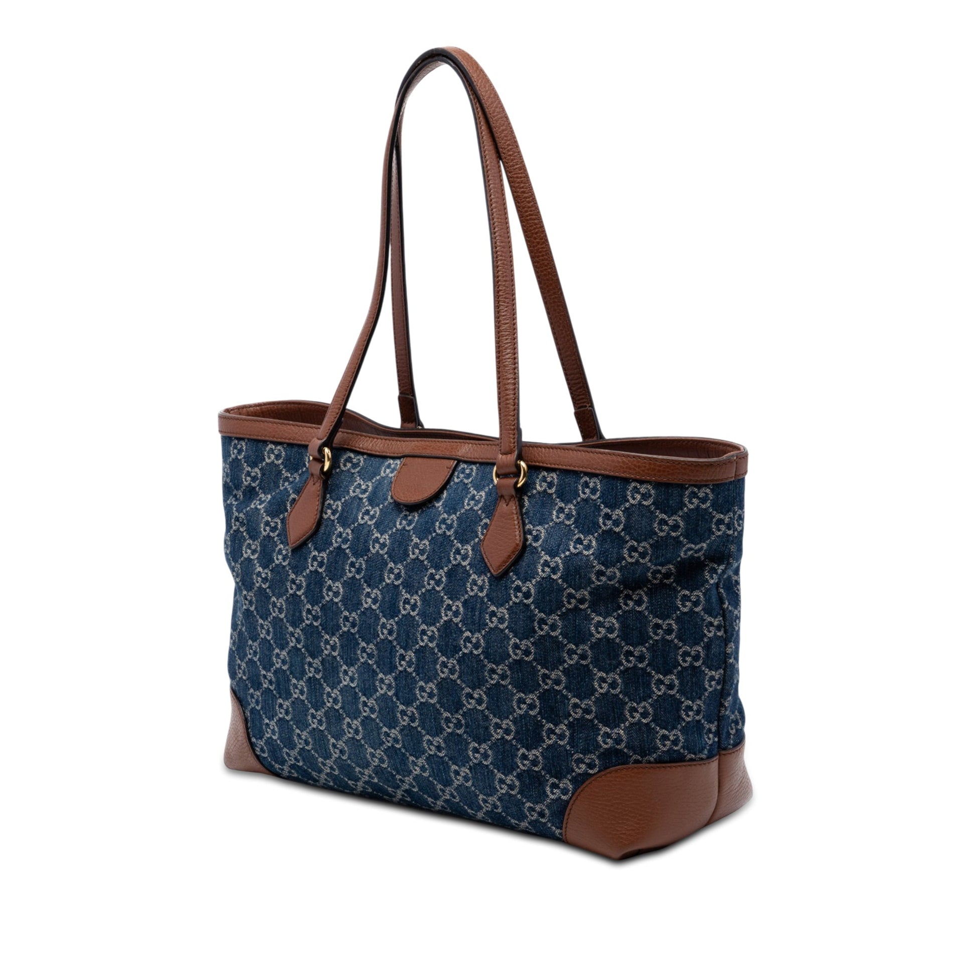 Gucci Medium GG Denim Ophidia Tote