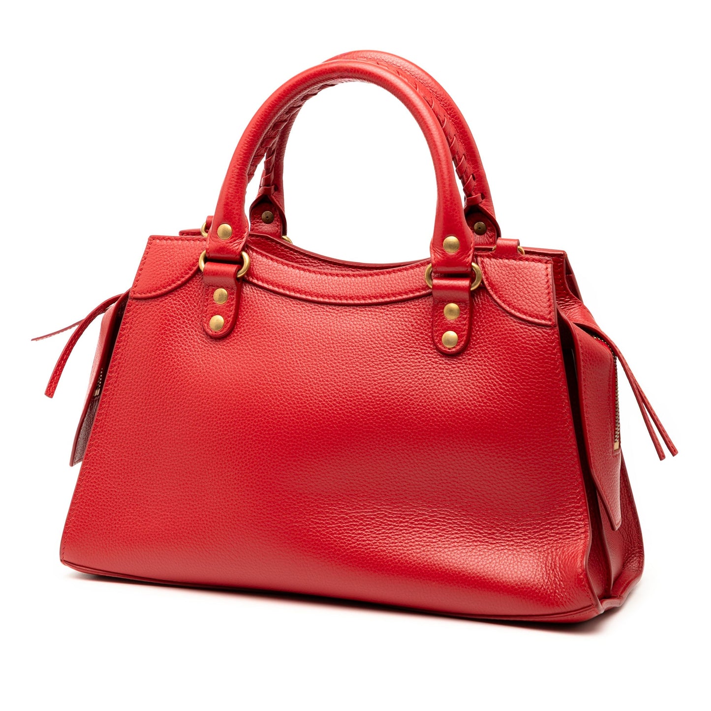 Balenciaga Small Grained Calfskin Motocross Neo Classic City Satchel