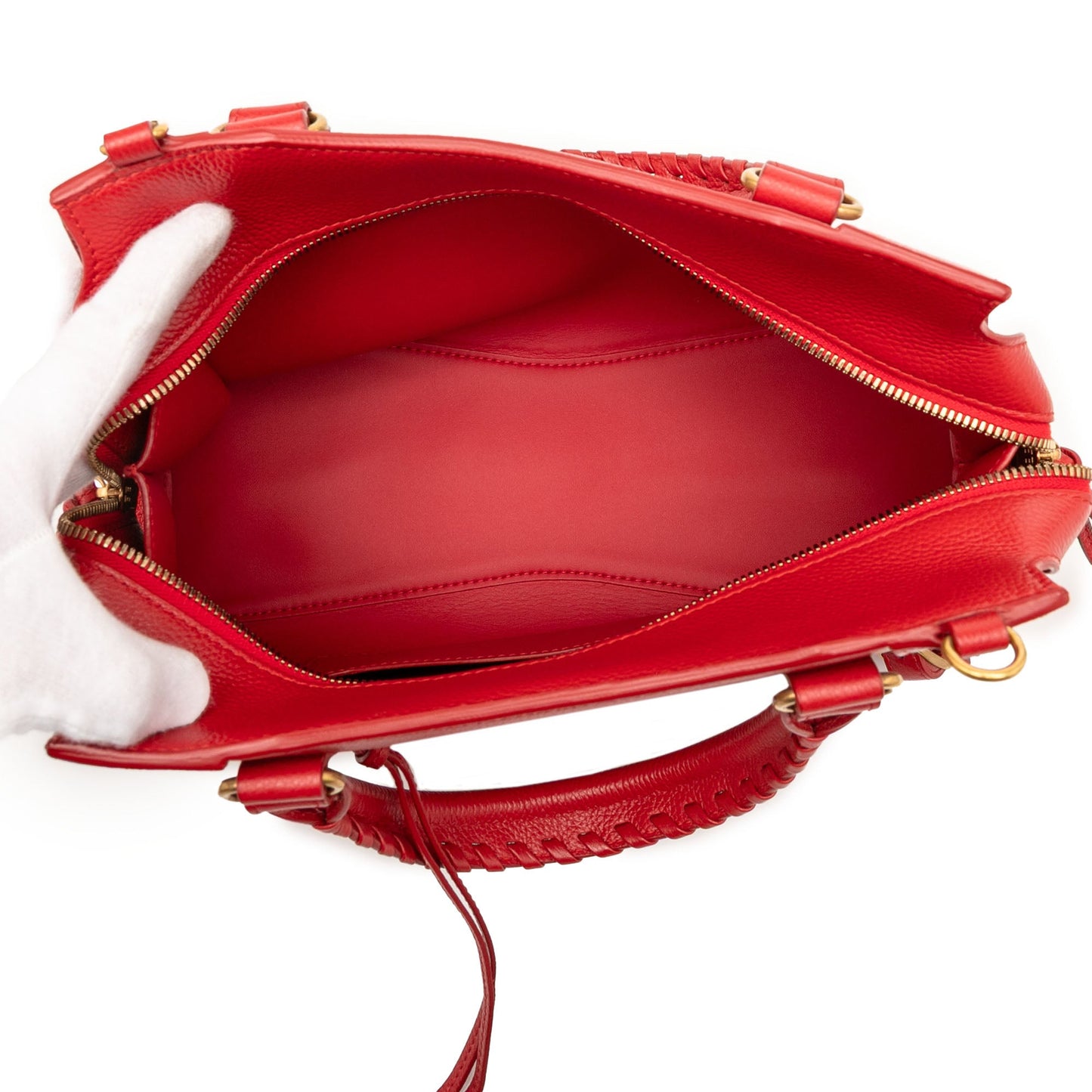 Balenciaga Small Grained Calfskin Motocross Neo Classic City Satchel