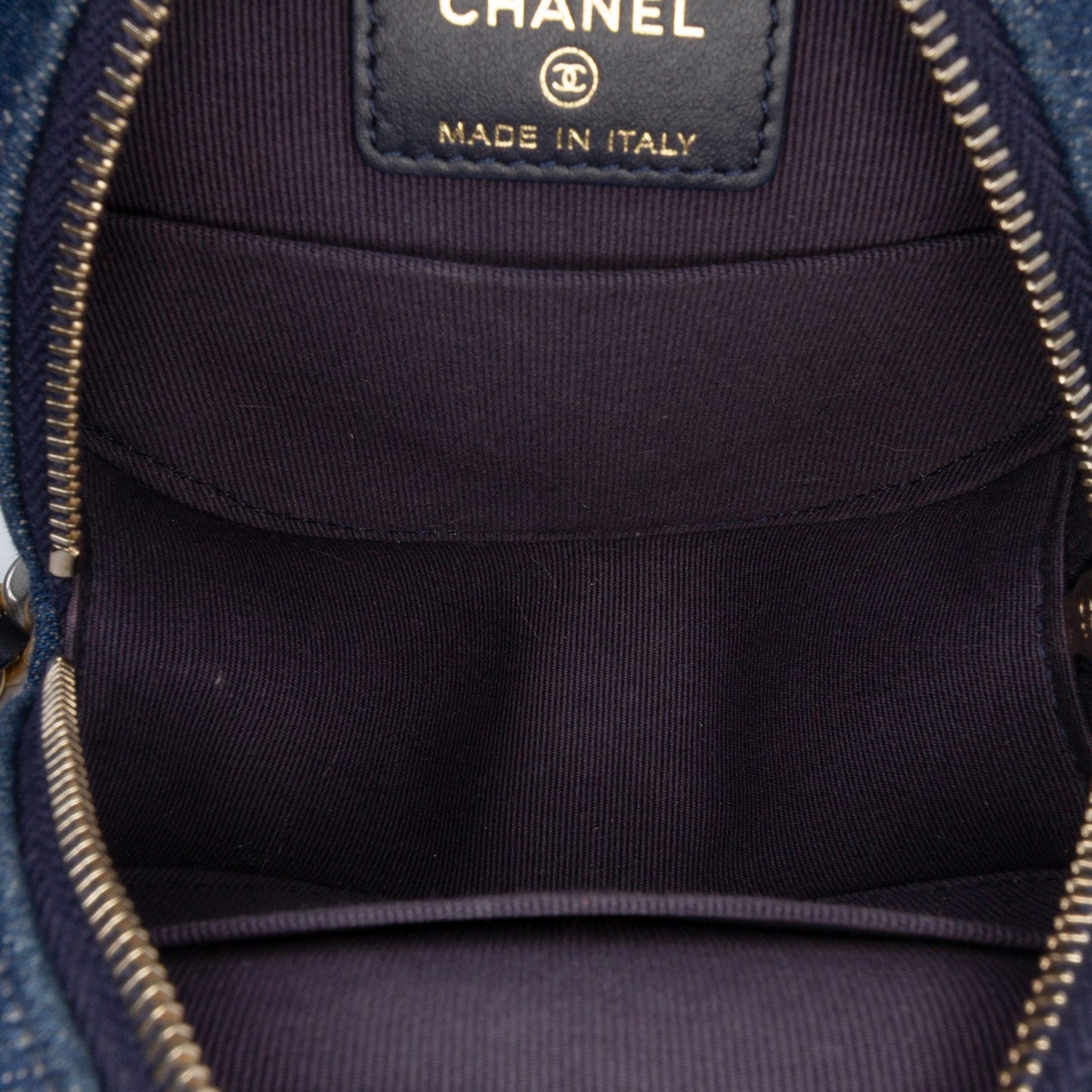 Chanel Denim 19 Round Clutch with Chain