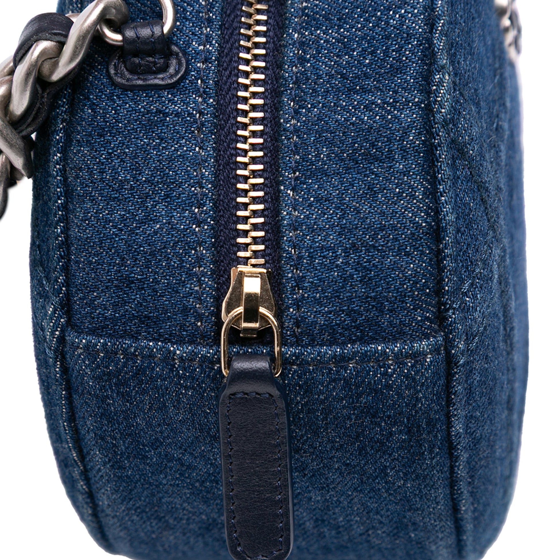Chanel Denim 19 Round Clutch with Chain