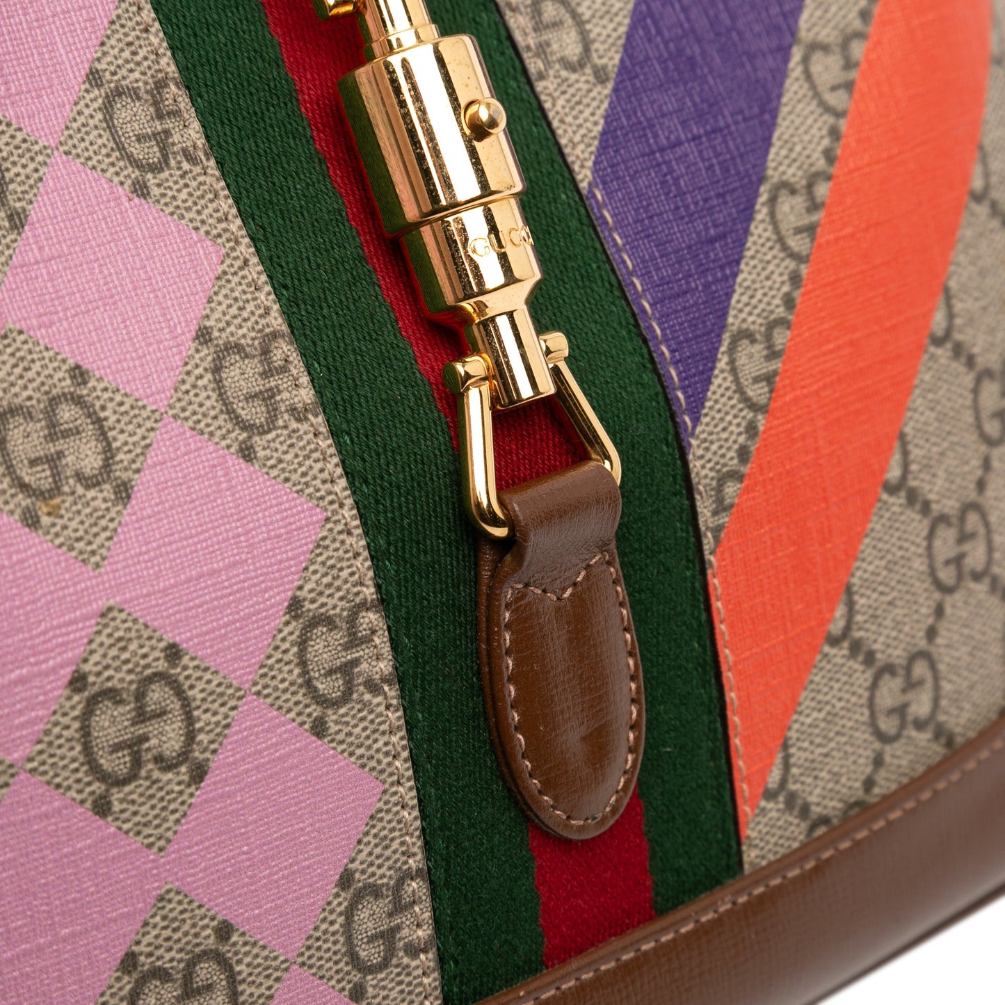 Gucci Small GG Supreme Web Geometric Jackie 1961 Crossbody