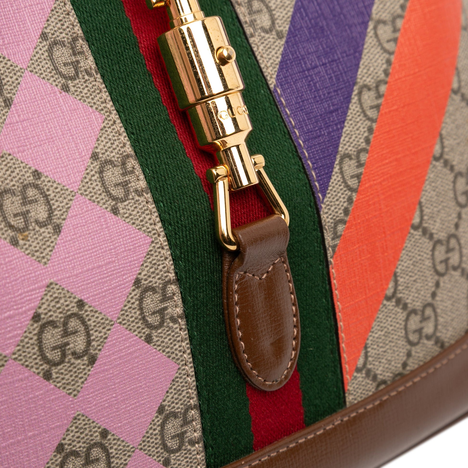 Gucci Small GG Supreme Web Geometric Jackie 1961 Crossbody