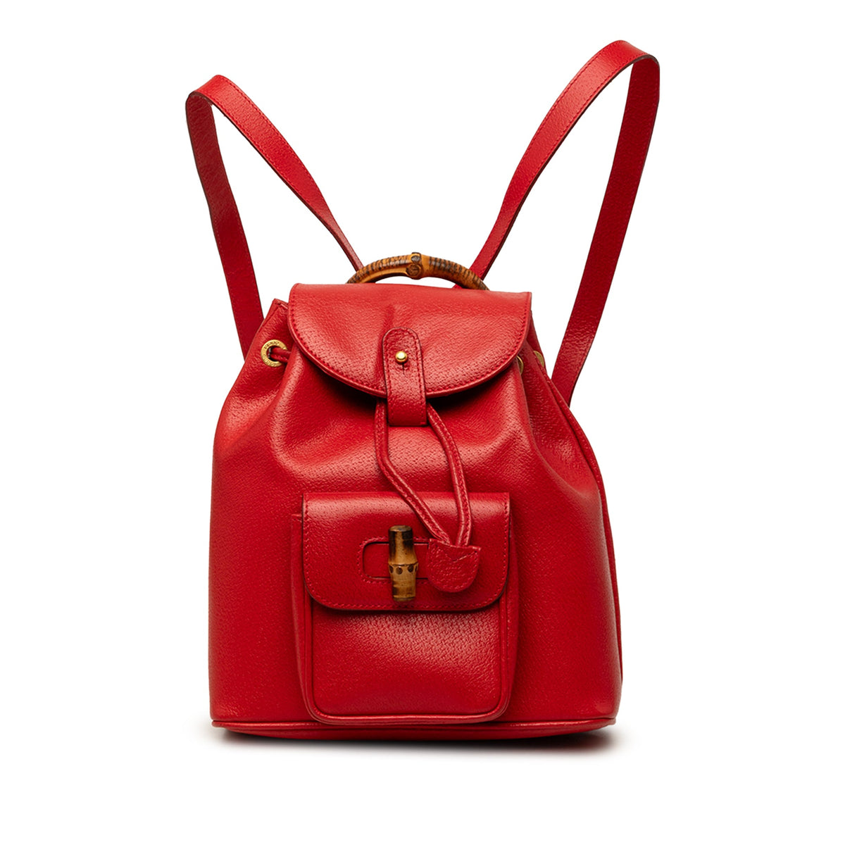 Gucci Calfskin Bamboo Drawstring Backpack
