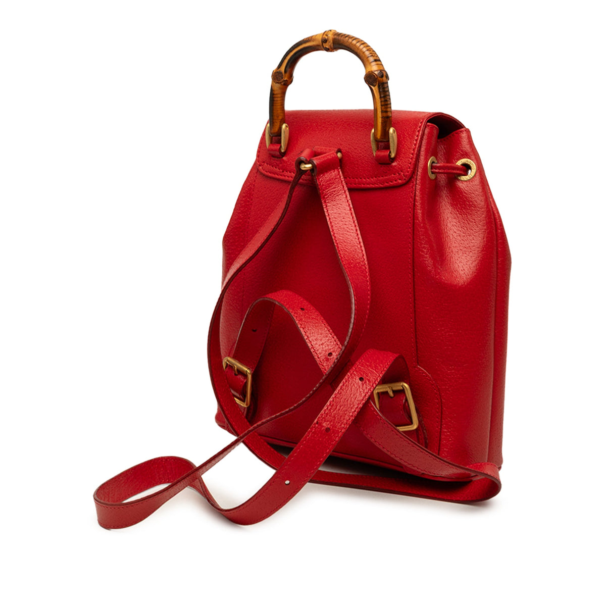 Gucci Calfskin Bamboo Drawstring Backpack