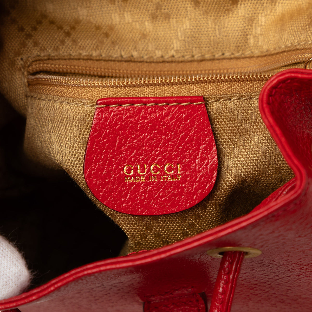 Gucci Calfskin Bamboo Drawstring Backpack