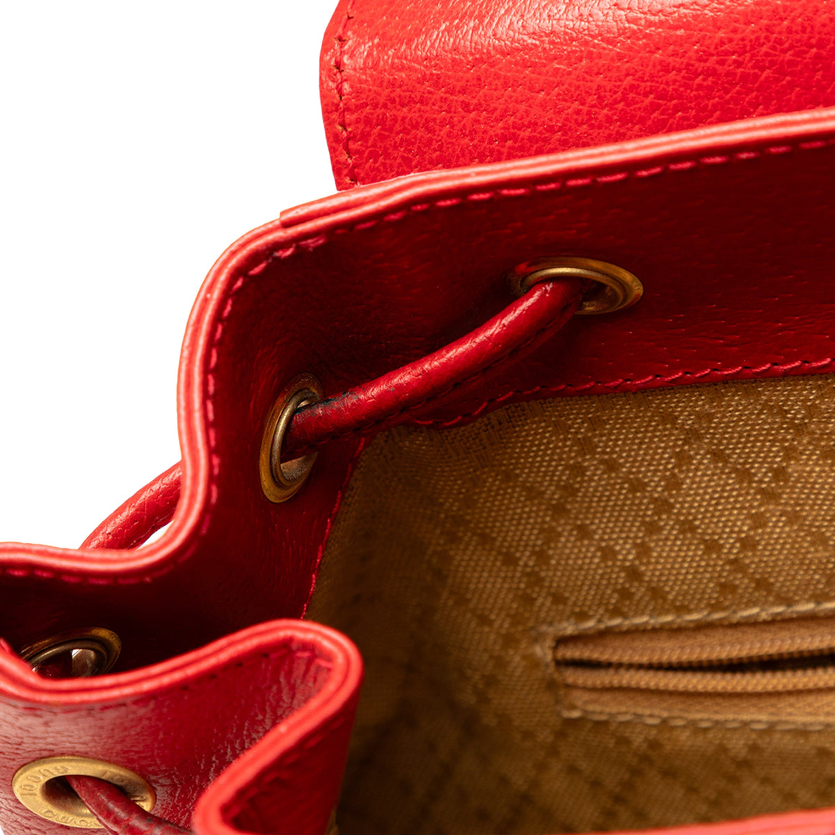 Gucci Calfskin Bamboo Drawstring Backpack
