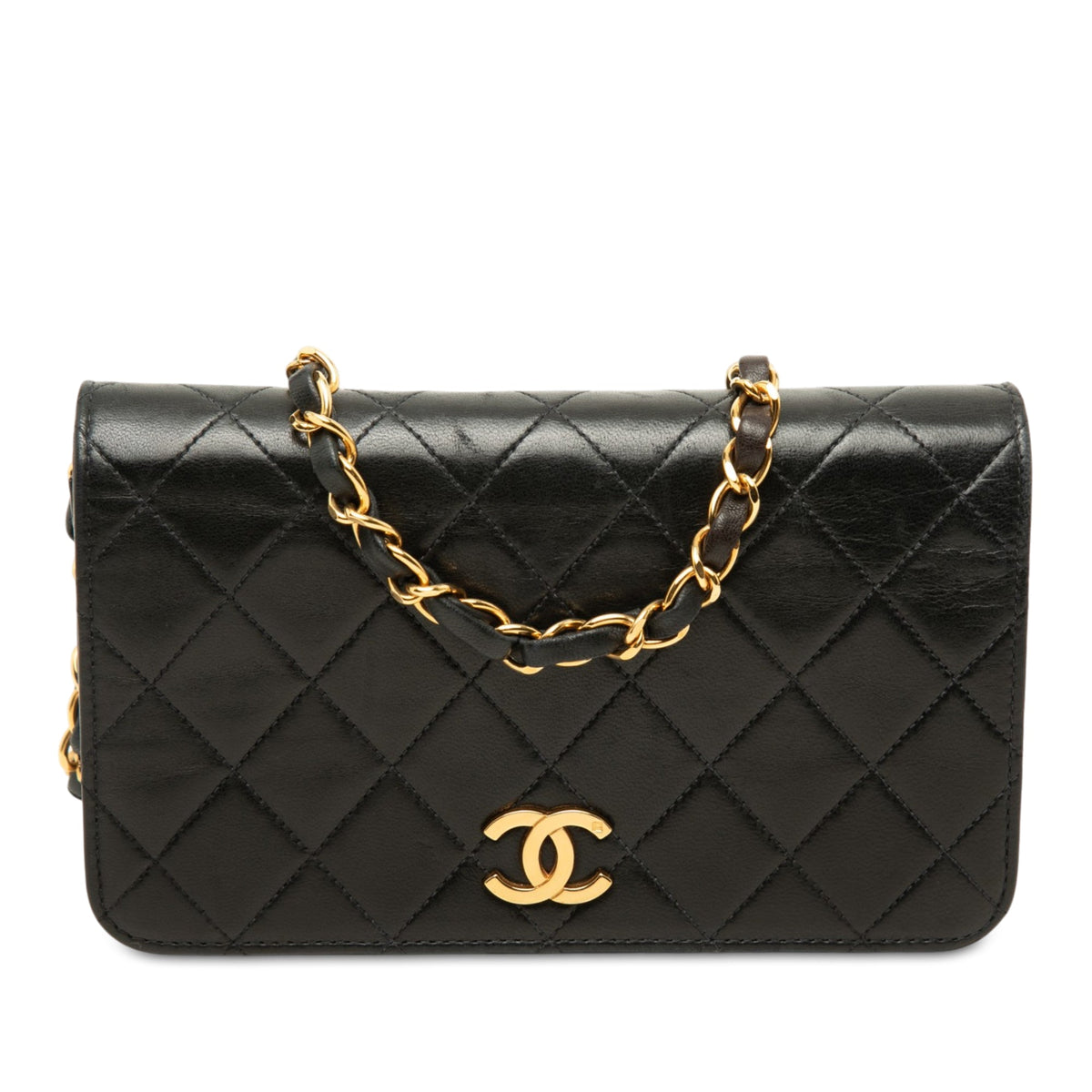 Chanel Mini CC Quilted Lambskin Full Flap — Black